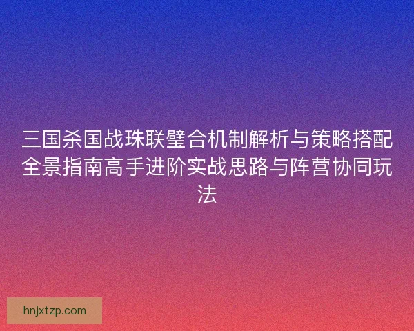 三国杀国战珠联璧合机制解析与策略搭配全景指南高手进阶实战思路与阵营协同玩法